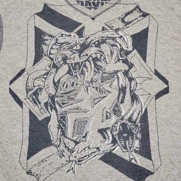 Buffalo David Bitton LS Lightweight Unisex Tee Snakes Grey - Size XL - Picture 2 of 4